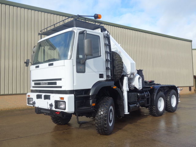 Iveco eurotrakker 6x6 tractor unit with crane  - ex military vehicles for sale, mod surplus